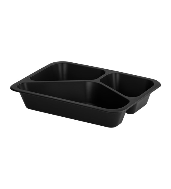 (REUSE) POJEMNIK DO ZGRZEWU TRÓJDZIELNY B-227x178x40 CZARNY LITE (32(40)/12/50)