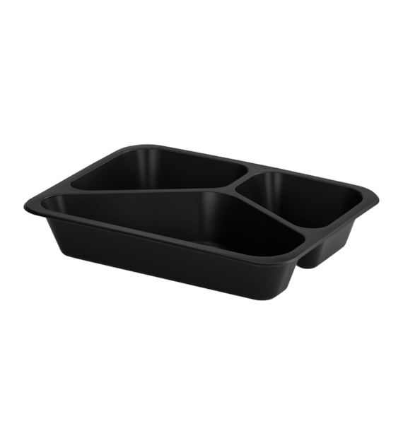 (REUSE) POJEMNIK DO ZGRZEWU TRÓJDZIELNY B-227x178x40 CZARNY LITE (32(40)/12/50)