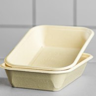 MISKA Z WŁÓKNA DREWNIANEGO 1000ml 22X16 PAPIEROWA PROSTOKĄTNA BEZ POWLECZENIA PURE FIBER EKO (180SZT) K/2