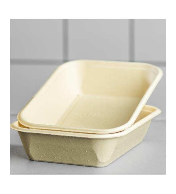 MISKA Z WŁÓKNA DREWNIANEGO 1000ml 22X16 PAPIEROWA PROSTOKĄTNA BEZ POWLECZENIA PURE FIBER EKO (180SZT) K/2