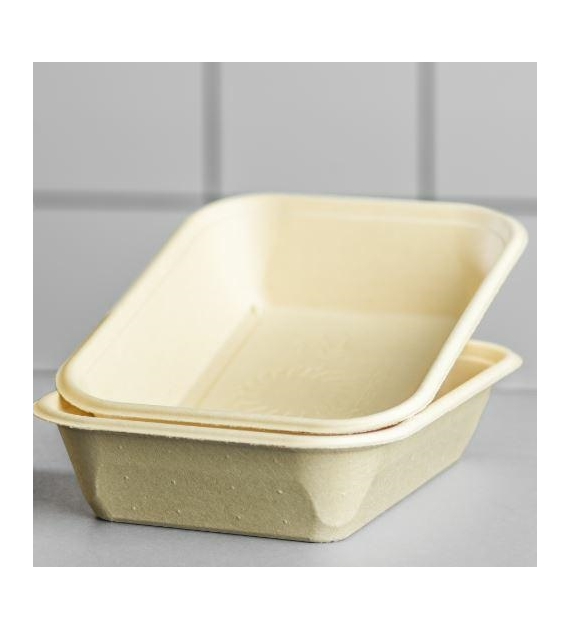MISKA Z WŁÓKNA DREWNIANEGO 1000ml 22X16 PAPIEROWA PROSTOKĄTNA BEZ POWLECZENIA PURE FIBER EKO (180SZT) K/2