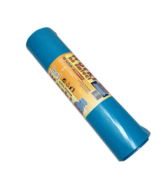 Worki na odpady 240L LDPE niebieskie ETYKIETA (_/20/10)