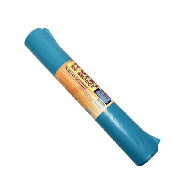 Worki na odpady 120L LDPE niebieskie ETYKIETA (_/40/10)