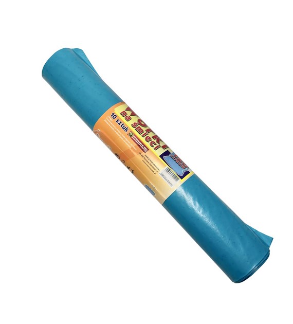 Worki na odpady 120L LDPE niebieskie ETYKIETA (_/40/10)