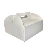 PUDEŁKO DO TORTÓW BIAŁE 30x30x11cm Z RĄCZKĄ (25szt)