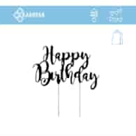 Topper na tort HAPPY BIRTHDAY CZARNY