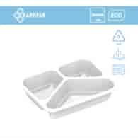 (REUSE) Pojemnik B-9420C 227x178x50 560/340/250ml trójdzielny BIAŁY (16/8/40)