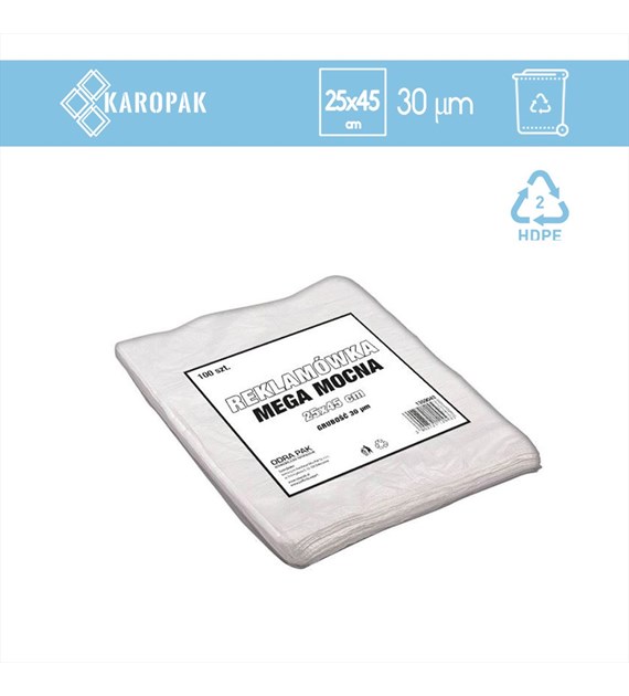 REKLAMÓWKI HDPE 25/45 MEGA MOCNA 30mic (48/15/100)
