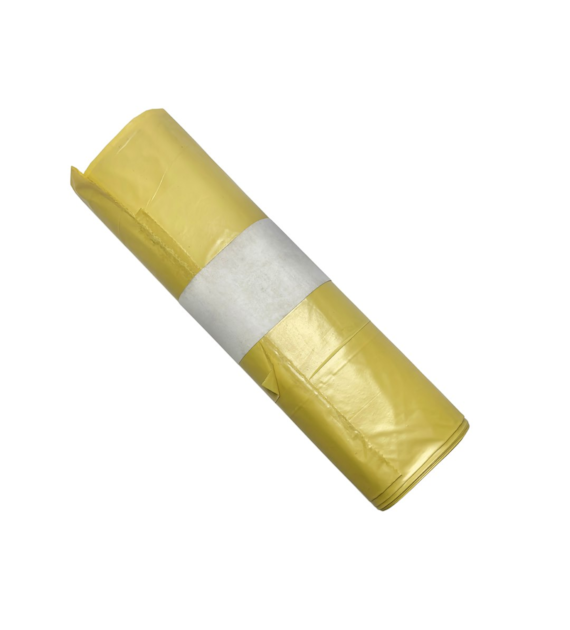 Worki na odpady 60L LDPE żółte ETYKIETA (_/40/15)