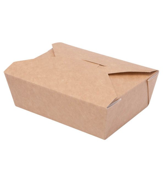 (EKO) LUNCH BOX 750ml ŚREDNI BRĄZOWY 140x100x50 (_/9/50)