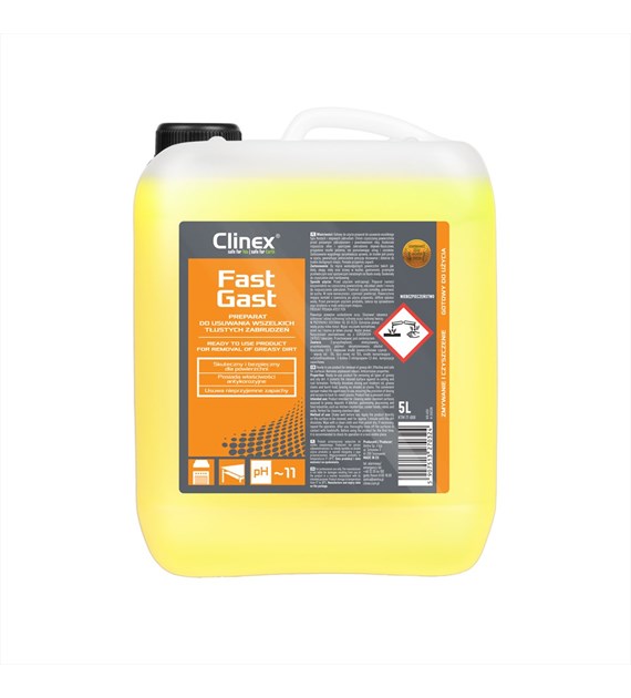 CLINEX FAST GAST Preparat do usuwania wszelkich tłustyc zabrudzeń 5L (96/1/1)
