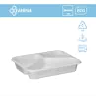 (REUSE) Pojemnik B-9410C 227x178x33 400/250/180ml trójdzielny BIAŁY (16/8/40)