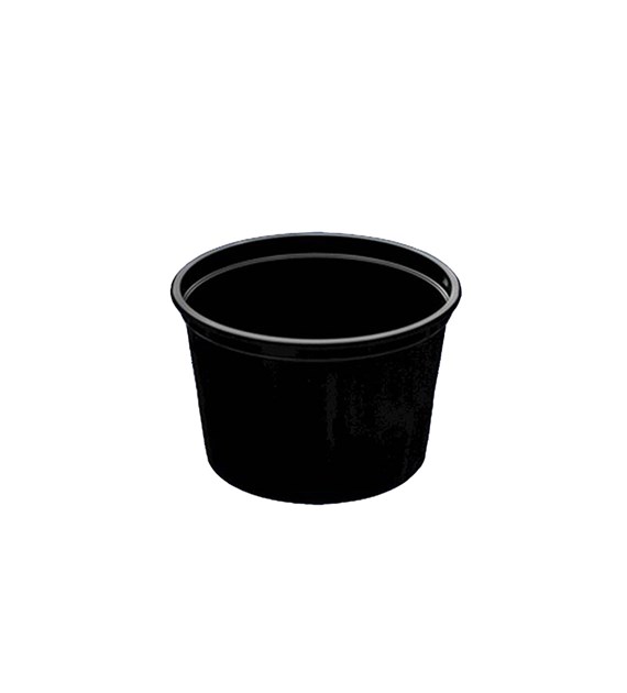 (REUSE) Pojemnik na sos PP CZARNY fi70mm 80ml (48/10/100)