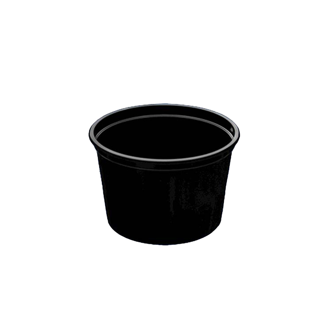 (REUSE) Pojemnik na sos PP CZARNY fi70mm 80ml (48/10/100)