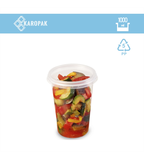 (REUSE) Pojemnik okrągły PP 8120C fi115mm 1000ml TRANSPARENTNY (24/10/50)