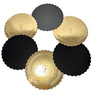 PODKŁAD OKRĄGŁY ZŁOTO-CZARNY 22cm 2000-2400g KARBOWANY (_/1/50)