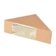 PUDEŁKO NA KANAPKI PAPIEROWE-PLA Z OKNEM 12,3x12,3x5,2cm (_/10/50)