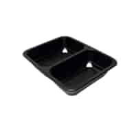 (REUSE) Pojemnik D-9500C 227x178x50 700/600ml dwudzielny CZARNY (16/8/40)