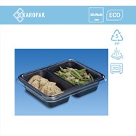 (REUSE) Pojemnik D-9500C 227x178x50 700/600ml dwudzielny CZARNY (16/8/40)