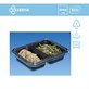 (REUSE) Pojemnik D-9500C 227x178x50 700/600ml dwudzielny CZARNY (16/8/40)