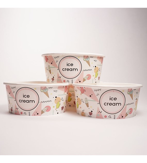 MISKA PAPIEROWA NADRUK ICE CREAM 350ml (_/15/30)