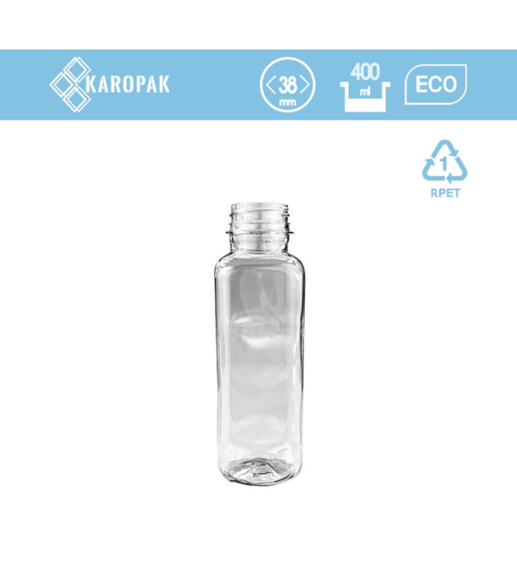 BUTELKA DO SOKU rPET 400ml KWADRATOWA (0/1/100)