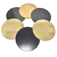 PODKŁAD OKRĄGŁY ZŁOTO-CZARNY KARBOWANY 28cm 2400g (_/50/1)