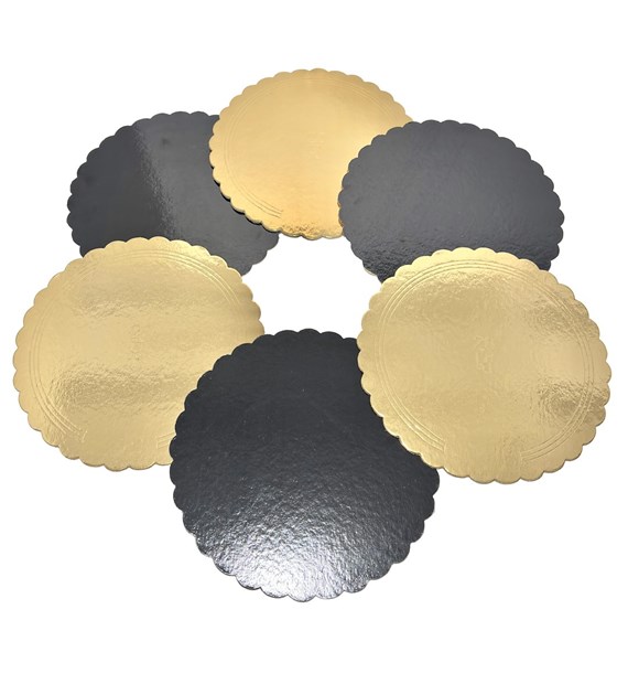 PODKŁAD OKRĄGŁY ZŁOTO-CZARNY KARBOWANY 28cm 2400g (_/50/1)