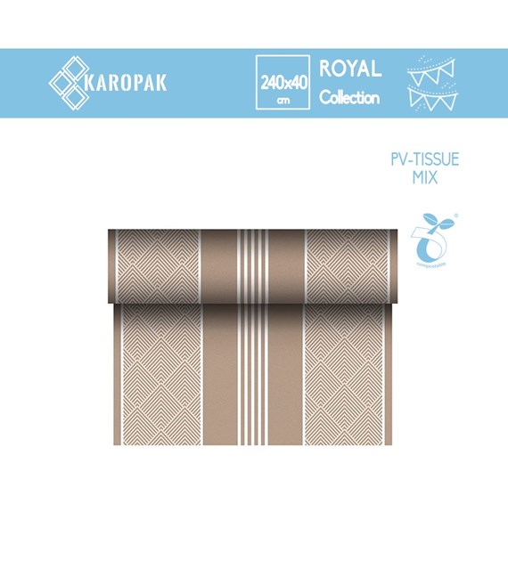 BIEŻNIK Z PV - TISSUE MIX PRZYPOMINAJĄCEJ TKANINĘ RC 24m/40cm BRĄZOWY `ELEGANCE`(112/4/1)