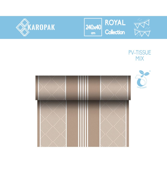 BIEŻNIK Z PV - TISSUE MIX PRZYPOMINAJĄCEJ TKANINĘ RC 24m/40cm BRĄZOWY `ELEGANCE`(112/4/1)