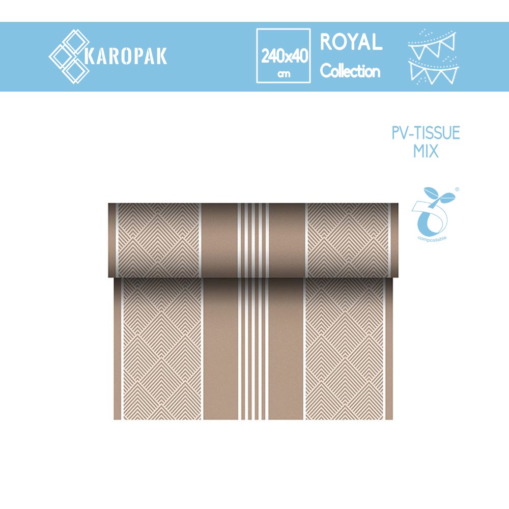 BIEŻNIK Z PV - TISSUE MIX PRZYPOMINAJĄCEJ TKANINĘ RC 24m/40cm BRĄZOWY `ELEGANCE`(112/4/1)