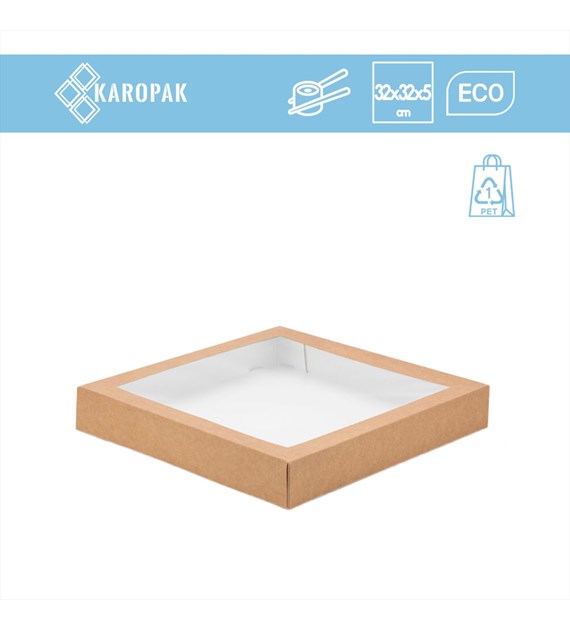 BOX SUSHI kraft z oknem 320x320x50mm