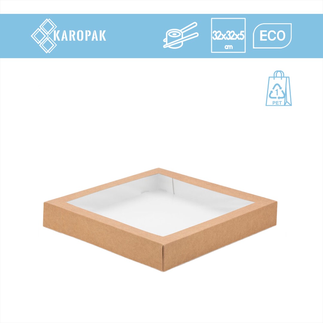 BOX SUSHI kraft z oknem 320x320x50mm