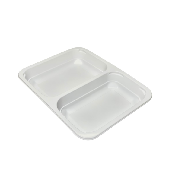 (REUSE) Pojemnik B-9520C 227x178x33 490/410ml dwudzielny BIAŁY (16/8/40)