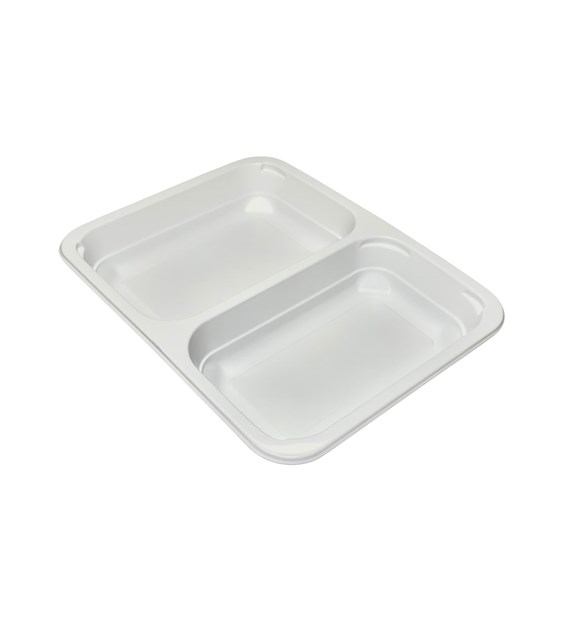 (REUSE) Pojemnik B-9520C 227x178x33 490/410ml dwudzielny BIAŁY (16/8/40)
