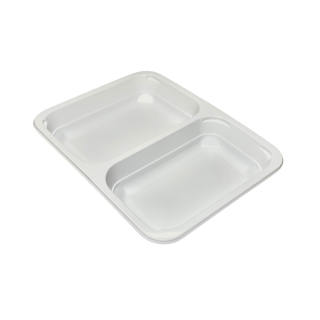 (REUSE) Pojemnik B-9520C 227x178x33 490/410ml dwudzielny BIAŁY (16/8/40)