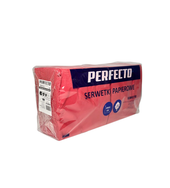 SERWETKA 2-W 33x33 CZERWONA CLARINA (PER12201) (24/10/250)