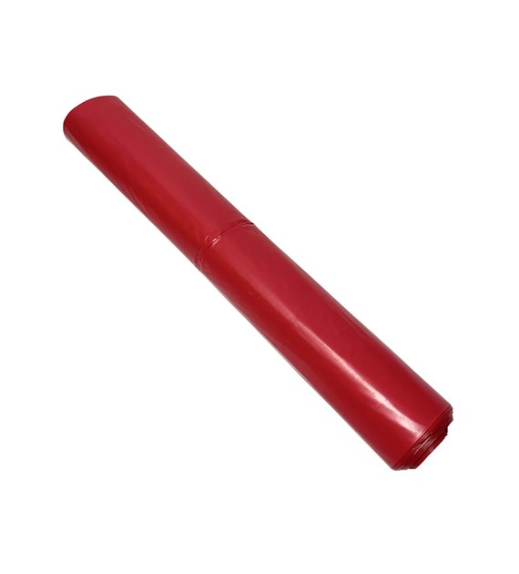 Worki na odpady 120L LDPE czerwone ETYKIETA (_/40/10)