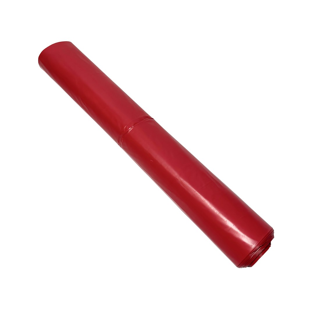 Worki na odpady 120L LDPE czerwone ETYKIETA (_/40/10)