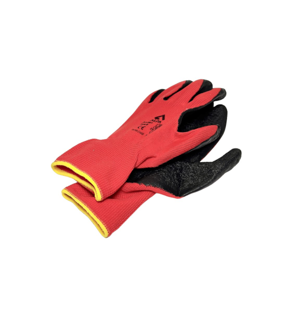 RĘKAWICE NYLON/POLIURETAN czerwone R.10 (_12/1)