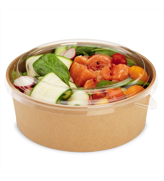 Pojemnik sałatkowy papierowy KRAFT fi185mm 1100ml (16/6/50)