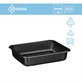 (REUSE) Pojemnik żebrowany W1/620RD 227x178x40 1000ml CZARNY (16/1/320)