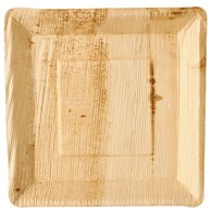 TALERZ KWADRATOWY Z LIŚCIA PALMOWEGO 25X25X2,5cm (_/4/25)