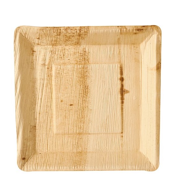 TALERZ KWADRATOWY Z LIŚCIA PALMOWEGO 25X25X2,5cm (_/4/25)