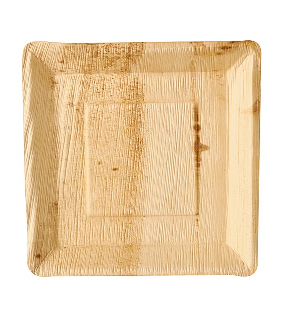 TALERZ KWADRATOWY Z LIŚCIA PALMOWEGO 25X25X2,5cm (_/4/25)