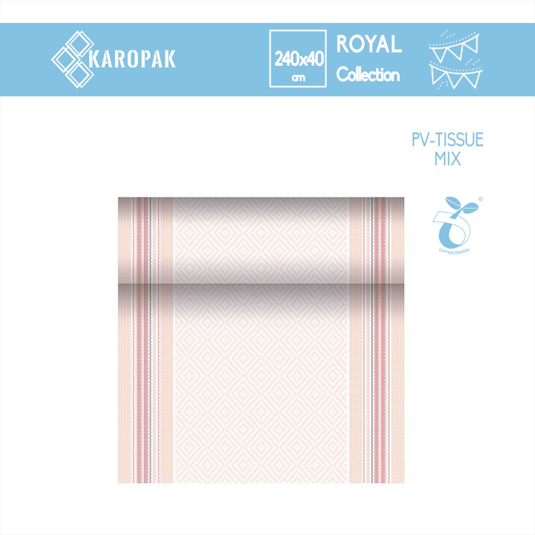 BIEŻNIK Z PV - TISSUE MIX PRZYPOMINAJĄCEJ TKANINĘ RC 24M X 40CM RÓŻA `CHIRALA`