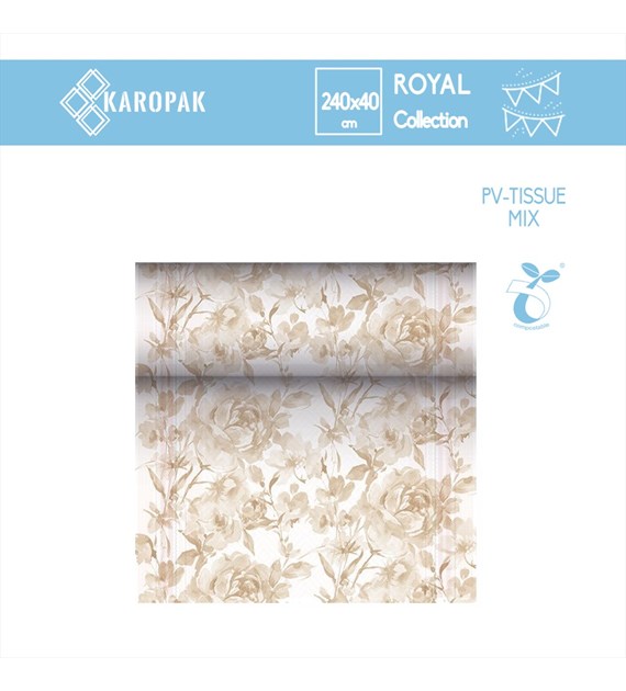 BIEŻNIK Z PV - TISSUE MIX PRZYPOMINAJĄCEJ TKANINĘ RC 24M X 40CM PIASKOWY `ROSE`