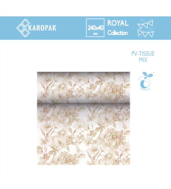 BIEŻNIK Z PV - TISSUE MIX PRZYPOMINAJĄCEJ TKANINĘ RC 24M X 40CM PIASKOWY `ROSE`