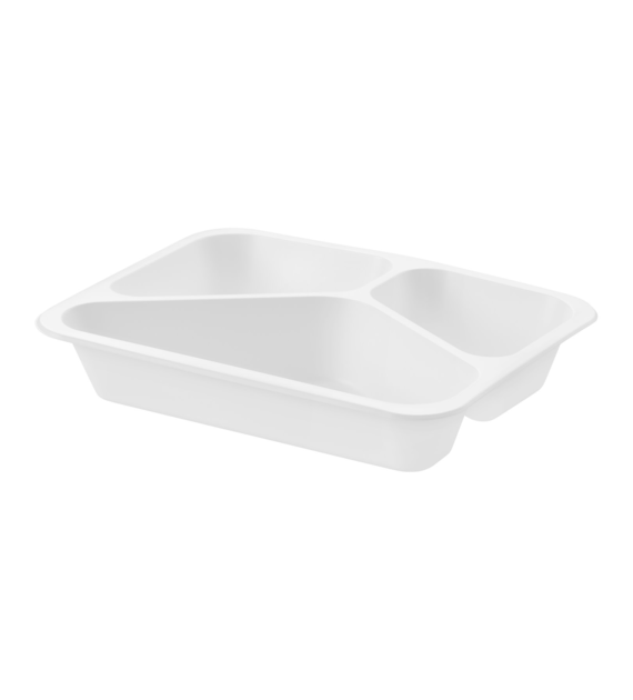 (REUSE) POJEMNIK DO ZGRZEWU TRÓJDZIELNY B-227x178x40 BIAŁY LITE (32(40)/12/50)