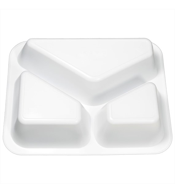 (REUSE) POJEMNIK DO ZGRZEWU TRÓJDZIELNY B-227x178x40 BIAŁY LITE (32(40)/12/50)